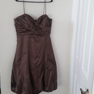 Spaghetti strap ruched bodice and hem dress